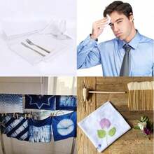 15 Piezas Pañuelo de bolsillo de unicolor para traje formal de hombre,Pañuelo de hombre 100% algodón,38 x 38 CM,Se puede utilizar para bodas,reunión de negocios.bordar,teñido anudado, pintura a mano, regalo para hombres - Blanco - Ver 6