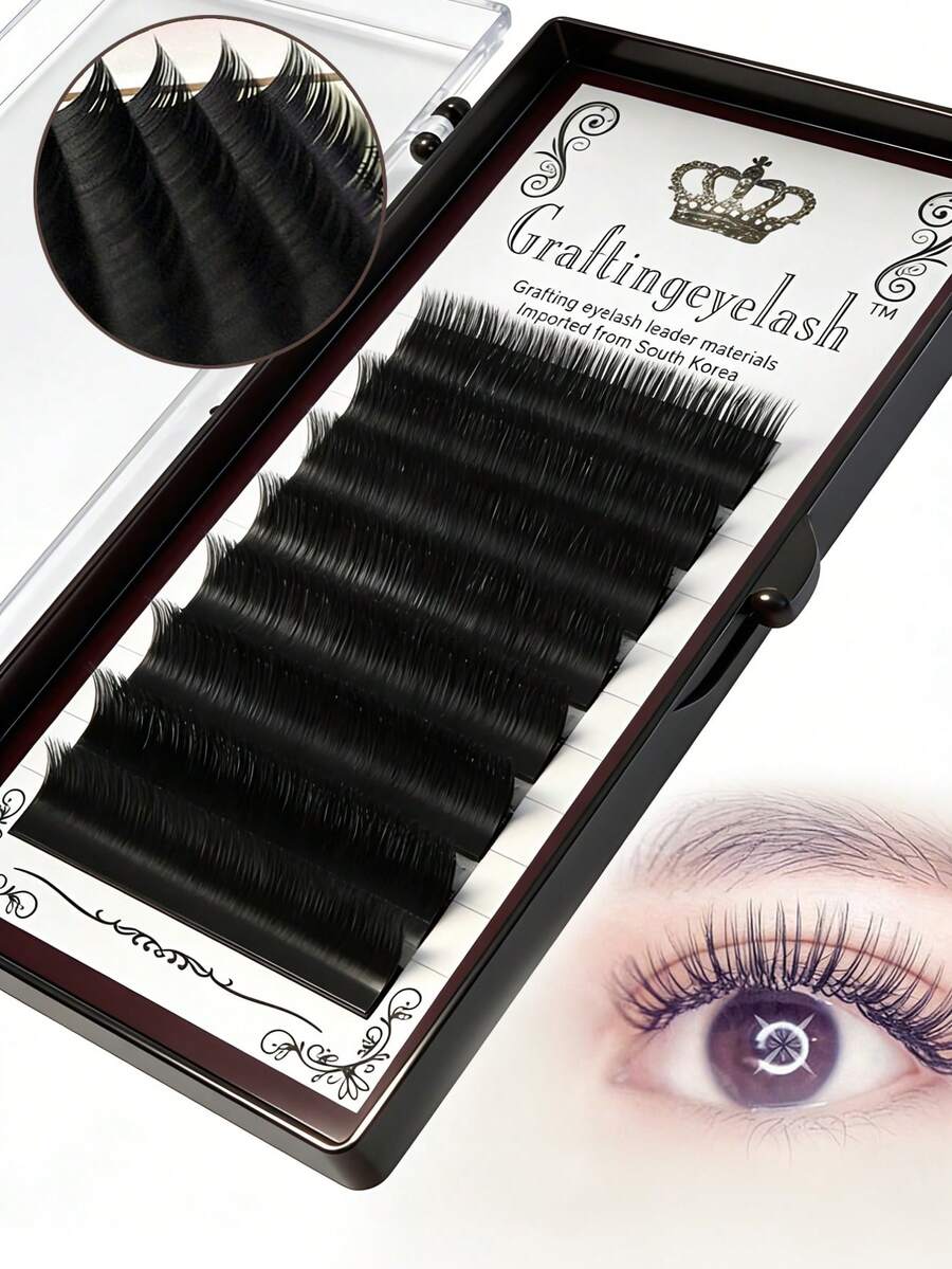 0.10 J B C D Curl Fluffy & Fine Cluster Fake Eyelashes, DIY Thick False Eyelashes Set, Mixed Length 11mm, Matte Black, Professional Makeup Supplies - 11mm - View 1