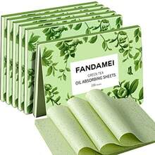 600 hojas secantes de aceite hojas absorbentes de aceite FANDAMEI papel secante para pieles grasas película de control de aceite tejidos absorbentes de aceite 10 cm x 7 cm té verde - como en la foto - Ver 1