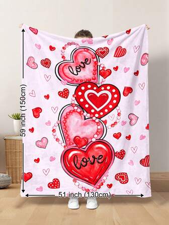 1ชิ้น ผ้าห่มตุ๊กตานุ่มสไตล์การ์ตูนสีน้ำ, ศิลปะมินิมอลสมัยใหม่, ความรัก, ลายวันวาเลนไทน์ นุ่ม อุ่น เหมาะสำหรับทุกฤดูกาล เหมาะสำหรับห้องนั่งเล่น, โซฟา, เก้าอี้นั่งเล่น, ห้องนอน, เดินทางด้วยรถยนต์, แคมป์ปิ้ง, ตกแต่งบ้านสำนักงาน ของขวัญ