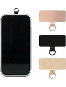 2个通用手机挂绳贴纸，超薄金属不锈钢手机配件，适用于全包手机壳，可作夹子、手机腕带使用，通用装饰配件，兼容安卓及大多数智能手机，送给母亲、家人、朋友、孩子、生日、节日的礼物 - 銀色 - 查看 4