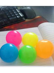 1pc/Set Glow-In-The-Dark Sticky Wall Ball, Random Color, Stress Relief Toy Ball, Perfect Relaxation Toy For Adults, Ideal Birthday, Halloween/Christmas Gift - Multicolor - View 6