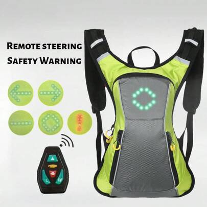 18L Backpack With 30 LED Reflective Lights, Suitable For Bicycle And Skateboard, With Remote Control, USB Rechargeable