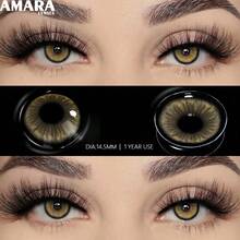 AMARA 棕色隱形眼鏡，自然妝感，藍色隱形眼鏡，灰色隱形眼鏡，棕色隱形眼鏡，聖誕派對隱形眼鏡 - DIAMOND-BROWN - 查看 5