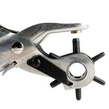 1pc Red Leather Hole Punch Tool, 6 Hole Leather Punch, Multi-Function Round Flat Hole Manual Puncher For Belt, Leather, Paper, Ideal Gift