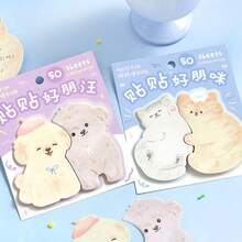 30pcs/Pack Cartoon Cute Pet Animal Shaped Memo Stickers, Funny Stickers For Scrapbooking, School Supplies, Cats, Dogs, Birds, Bears, Decorative Stickers, Sticky Notes, Stationery, Office Supplies - Multicolor - View 2