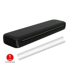 Portable Thermal Printer, Inkless Printer, Includes 1 Roll Of A4 Paper, Suitable For Office, Home, Travel, Document Printing, Photo Printing