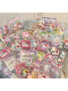 10张随机可爱粉色卡哇伊风格贴纸，适用于水瓶、笔记本电脑和手机装饰，可作为闺蜜拆箱礼物和派对小礼品（部分款式可能存在色差） - 彩色 - 查看 5