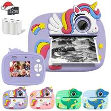 Kids Camera Camera, Kids Toy, Front & Rear Dual CamerasCapture Fun In An Instant! Portable & Kid Friendly Ultra HD 1080 Video 2.4-Inch Screen Children's Camera With Printing Paper, Children's Digital Camera 3-12 Year Old Children's Christmas And Halloween Gifts, Toy Camera[Three Options To Choose From:Single Machines, Single Machines+32GB Card Sets And Single Machines+32GB Card +5 Rolls Paper Sets] - XX-multicolor - View 2