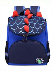 1个多色（可定制刺绣）时尚卡通可爱恐龙背包，女士双肩背包，带储物隔层，可调节肩带，适合送礼、旅行和户外活动 - 彩色 - 查看 6