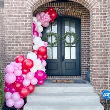 30个/套 10英寸（25.4厘米）哑光红、哑光深粉和白色气球套装，适用于情人节、婚礼、生日、开业典礼、家居装饰、气球布置、气球派对、摄影道具、拍照背景、静物装饰 - 粉色 - 查看 5