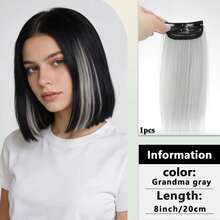8 Inch Clip-In Highlight Hair Extensions - Multi-Color High Temperature Synthetic Hair Extensions, Suitable For Short Hair, Easy To Wear, Suitable For Christmas And Music Festivals (Vibrant Colors, 1 Piece) - Multicolor - View 18