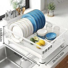 1 cái giá phơi bát đĩa nhà bếp có khay hứng nước, giá đựng bát đĩa để bàn, giá để ráo bát đĩa bồn rửa, giá đựng đồ dưới bồn rửa, giá có khay hứng nước. - Nhiều màu - Xem 12