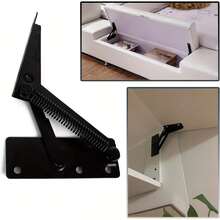 80 Degree Foldable Lifting Bracket With Black Spring Hinge - Bench Seat Hinge, Elevator Top Hinge, Workbench Hinge - Other (Shelf Brackets And Stands) - Black - View 11