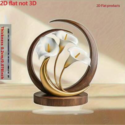 2D Decoración de flor de loto de acrílico, decoración de sobremesa de plástico multiusos adecuada para sala de estar, cocina, dormitorio, excelente para reuniones festivas y exhibición en mesa de comedor, incluye soporte, sin necesidad de electricidad