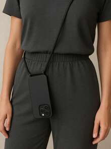 SMSG S25 Phone Case With Adjustable Cord | Minimalist Case With Crossbody Strap - Burgundy - View 4