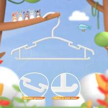 10/20/30pcs Plastic Children's Hangers, Non-Slip Waterproof Clothes Drying Rack, Baby Clothes Organizer - Multicolor - View 4