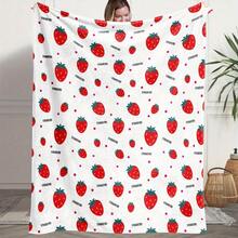Coco Ai Ai's Strawberry-Printed Blanket, With Its Alluring Colors And Playful Design,Super Soft Flannel Printed  Blanket,As Birthday Gifts, Family, Wedding, Souvenir Blankets, Polyester Blankets Suitable For All Seasons, Washable, Machine Washable, Lightweight, Breathable, Comfortable, Warm, Unique, 280gsm For Him, Her Personalized Ideal Gifts For Her, Him, Family, Boyfriend, Girlfriend, Father, Family, Mother, Lover, Daughter, Son, Grandfather, Grandmother, Teacher,Doctor, Nurse,Friend, Classmate, Pet.Perfect Nap, Camping, Travel, Home, Daily Life, Office Decoration, Birthday, Anniversary, Valentine's Day, Thanksgiving, Graduation Season,Christmas, Halloween, Mother's Day, Father's Day, Wedding, New Year Gifts ,Sofa,Bed,Car,Bedroom,Living Room,Office,  Outdoor Camping, Beach,Wall Decoration - Nhiều màu 13 - Xem 1