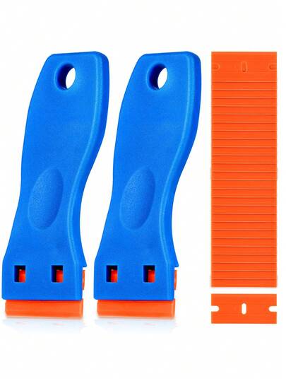 5/10/20pcs Set Plastic Scraper Tools - High Quality Durable Plastic Multi-Purpose Adhesive Remover And Residue Cleaner, Ergonomic Non-Scratch Handles, Suitable For Appliances/Glass/Auto/Windows/Floors/Countertops, Removes Stickers/Glue/Labels/Paint/Gunk, Versatile Home/Kitchen/Car Cleaning Accessories