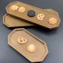 Tavă decorativă elegantă din lemn, suport pentru lumânări în stil rustic, tavă centrală pentru piesă, potrivită pentru bucătărie și sufragerie