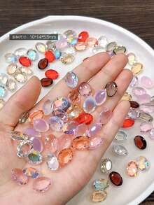 (متوفرة بألوان متعددة) ملحقات فن الأظافر عالية الجودة - 30 قطعة مختلطة من الراين ستون الزجاجي الشفاف ثلاثي الأبعاد، زخارف أظافر بشكل قلب وغير متماثل، لوازم الأظافر، أحجار الأظافر - متعدد الألوان - مشاهدة 32