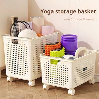 1 st tvättkorg, förvaringskorg för yogamatta inomhus, förvaringskorg för yogatillbehör, tvättkorg, lämplig förvaringslåda i hemmet, förvaringskorg, bekväm och praktisk present