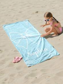 1 pieza Toalla de playa personalizada para niños, regalo de cumpleaños de verano, llena de vibraciones de verano, adecuada para viajes a la playa de niñas, toalla de playa personalizada, piscina, decoración de playa, ropa de niñas, libre de arena - Multicolor - Ver 6