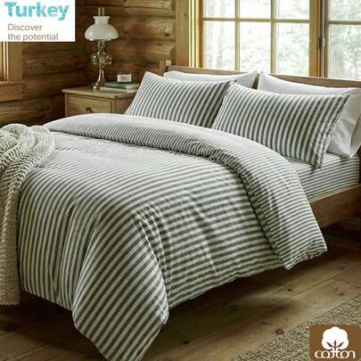 CAQQA 3 Pieces Turkish Cotton Woven Duvet Cover Set | Duvet Cover And Pillowcase, Modern Bedding For Bedroom, 135*200 Cm, 150*200 Cm, 200*200 Cm, 200*220 Cm, 220*240 Cm