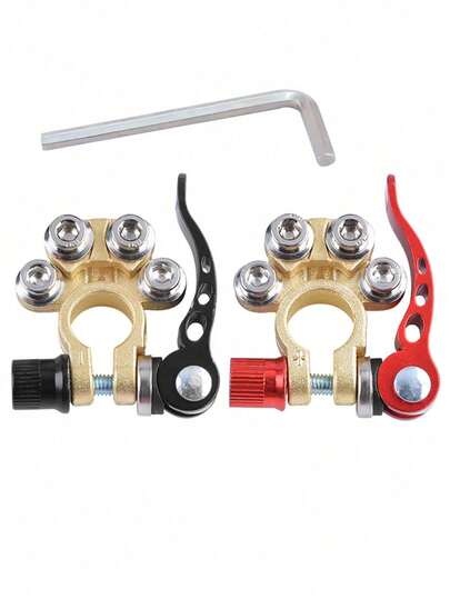 Black+Red Pair Of Car Battery Pile Head Battery Quick Disassembly Clip, Connector Clip, Multiple Interface Wiring Terminals