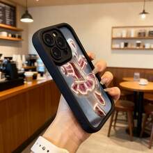 Cubierta de teléfono con diseño de oso bailarín en traje de ballet rosa y blanco para iPhone 13 Pro Max funda protectora estilo lindo para uso diario en cafeterías y salones,Aplicable a los teléfonos de la serie Apple y Galaxy - Café integral - Ver 6