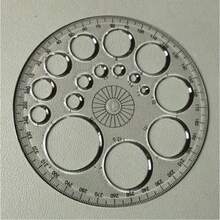 1pc 360 Degree Protractor Colorful Protractor Round Template Ruler, Transparent Blue Template, Essential For Handmade Crafts, Rotating Compass With Circle And Degree Markings, For Drawing, Quilting, Office And School Supplies, 4.55 Inch Diameter Protractor Template, Suitable For Handmade, Sewing And Design Projects, Durable Plastic Sewing Ruler, Compass,Rulers - Multicolor - View 5