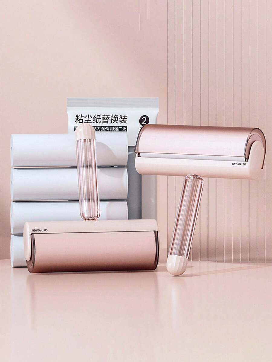 Household Lint Roller, Bed Lint Roller With Refillable Sticky Sheets, Clothes Fuzz Remover - Multicolor - View 1