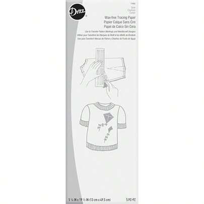 Dritz Wax-Free 5-1/8" X 19-1/2" Tracing Paper, 5 Sheets, Assorted Colors