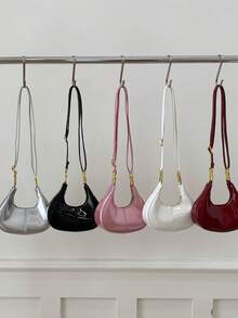 Bolsa de fiesta mini personalizada, un bolso de solapa con forma de concha en forma de corazón, de moda y minimalista para otoño/invierno. Se puede usar como bolsa para lápiz labial o monedero. También puedes imprimir tu nombre o saludos festivos para crear un estilo personalizado. - bolso bandolera - Ver 5