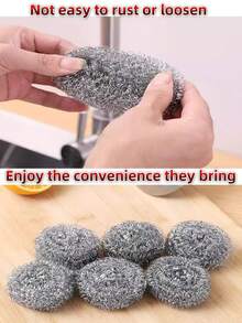 20pcs Stainless Steel Sponge Cleaning Brushes, Non-Electric Kitchen Cleaning Pads, Suitable For Tableware, Pots And Pans. 20pcs Stainless Steel Wool Cleaning Brushes: Enough To Meet Your Needs, The Stainless Steel Cleaning Brushes Can Be Used To Clean Tableware, Pots And Pans, Bathrooms, Ovens, Etc.! Quality Materials: Our Metal Kitchen Cleaning Sponges Are Made Of High-Quality Stainless Steel, And The Steel Wool Cleaning Brushes Have A Spiral Structure Inside. - Silver - View 7