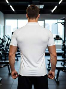Áo thun chạy bộ nam cổ lửng, thấm hút mồ hôi, nhanh khô, thoáng khí, mát mẻ. - trắng - Xem 7