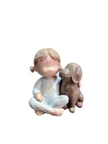 1pc Cute Angel Girl Doll Holding A Puppy, Suitable For Placing In Living Room Or Bookshelf As Home Decor. This Resin Puppy Figurine Is Great For Home, Bedroom, Office And Student Use, Also Ideal For Wedding, House Decoration And Party Decoration, Makes A Great Gift.