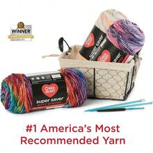 Red Heart Super Saver Bitty Stripes - 2 paquetes de 283 g 10 oz - 100% acrílico - #4 Worsted mediano - 515 yardas - Tejer Crochet - Algasmarinas - Ver 2