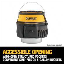 DEWALT - Organizador de herramientas 37 bolsillos y bucles para almacenamiento de herramientas incluye un bolsillo resistente DWST560109 - Sincolor - Ver 4