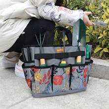 MDSTOP Bolsa de herramientas de jardín soporte para kit de herramientas de jardín organizador para el hogar organizador de almacenamiento de herramientas de mano Oxford para jardín con asa y 8 bolsillos espaciosos regalo de jardinería floral herramientas no incluidas - gris - Ver 7