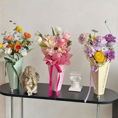 5 piezas Caja de flores de rosas para novia y pareja de boda, Día de San Valentín, Día de la Madre, Día del Maestro, decoración de fiesta con caja de flores de clavel de papel