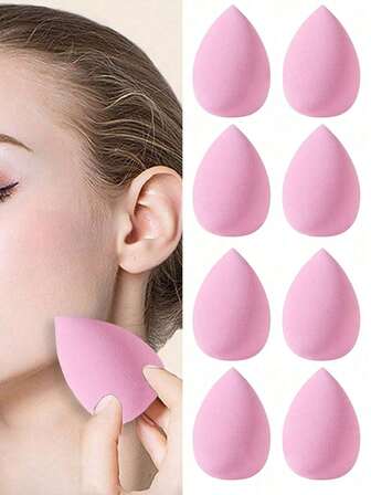 15/10/5/1pc Multi-Functional Pink , Water Drop Makeup Sponge, Makeup Beauty Tools - Wet & Dry Use, Professional Soft Concealer Sponge, Soft Mixer Set, Multi-Functional Makeup Tools For Foundation, Powder, Concealer, Eyeshadow, Eye Highlight And Contour, Suitable For Makeup Beginners And Enthusiasts, Water Drop Shape
