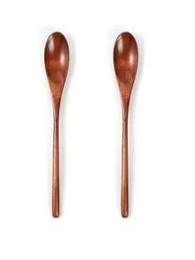 1件/2件/4件/8件裝 木製湯匙叉子套組，表面光滑，木製餐具，包含叉子、餐刀、湯匙，適用於居家、派對、餐廳，多功能22.5cm長柄木製湯匙 - 可重複使用的木製餐具，可用於攪拌、長柄湯匙，適用於下午茶、居家、餐廳、旅行和晚餐派對 - 棕色 - 查看 15