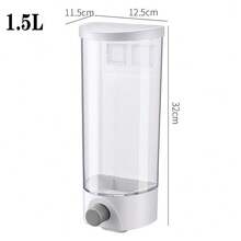 Brodark 1 recipient transparent etanș pentru depozitarea alimentelor uscate, cu dozator, suport pentru cereale/gustări montat pe perete - Multicolor - Vizualizare 9