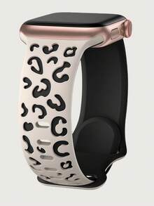 Leopard Engraved Bands Compatible With Apple Watch Band 41mm 40mm 38mm 42mm 44mm 45mm 46mm 49mm Girl, Soft Silicone Cheetah Designer Embossed Sport Strap Compatible With IWatch Series 11 10 9 8 7 6 5 4 3 2 1 Ultra - Multicolor - View 37