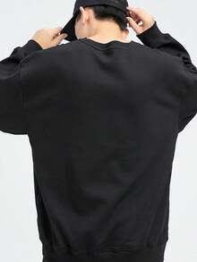 Sudadera con capucha para hombre,ropa urbana vintage americana de temporada primavera/otoño: prenda exterior informal para estudiantes, versátil, oversize, atrevida y elegante. - Negro - Ver 6