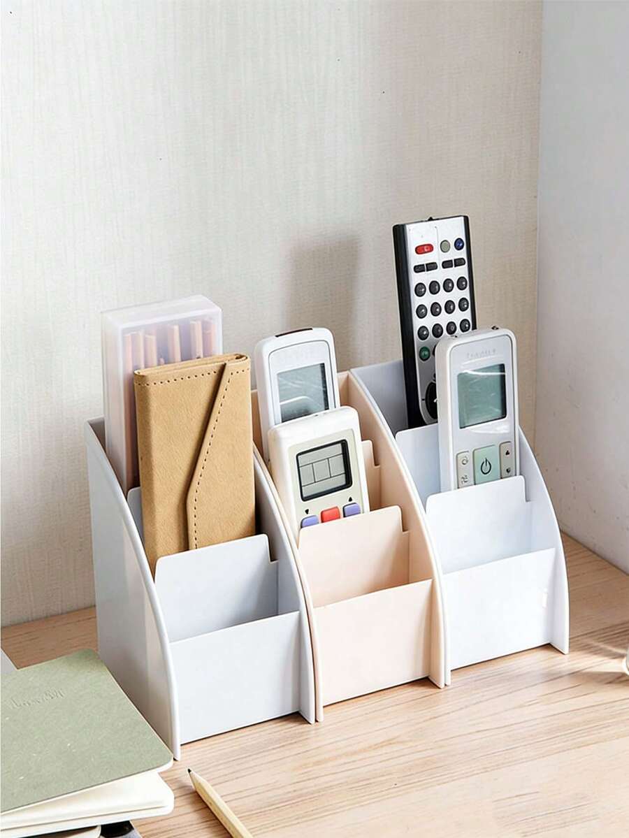 Hộp đựng đồ dùng văn phòng bằng nhựa hình tam giác 3 tầng - Hộp đa năng dùng để đựng đồ trang điểm, điều khiển từ xa, đồ dùng văn phòng và phụ kiện điện thoại.