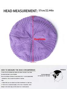 1pc Women's Solid Color Knitted Warm Beanie Hat, Fashion Casual Everyday Beret, Autumn/Winter - Berets - View 2