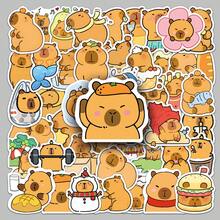 50 pièces/set Autocollants de patate douce de personnage de capybara mignon, autocollants imperméables de décoration pour ordinateur, tasse à eau Capibalaka Wai, cadeau de Nouvel An, cadeau de la Saint-Valentin, cadeau de Pâques - Multicolore - Voir 2