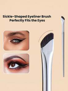 6pcs Makeup Brush Set - Includes Angled Brow Brush, Slanted Eyeliner Brush, Eyebrow Brush, Folding Detail Brush, And Right Eye Corner Detail Brush. Ideal For Eye Makeup, Suitable For Professional Makeup Artists And Makeup Enthusiasts. Portable Travel Set, A Great Gift For Friends And Family. - Multicolor - View 4